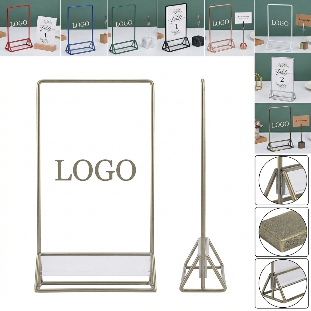 Elegant Metal Frame Sign Holder in Multiple Finishes