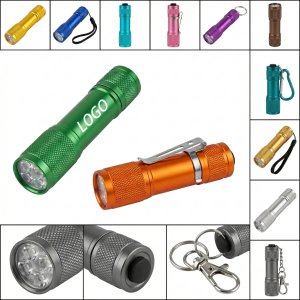 Multi-LED Aluminum Keychain Flashlight with Custom Logo