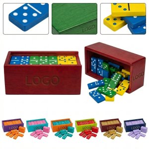 Personalized Wooden Dominoes Box Set - Customizable Size & Engraving