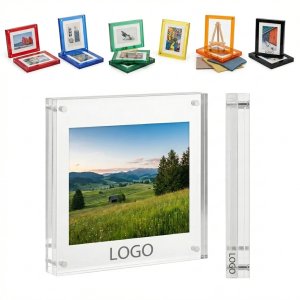 Clear Magnetic Acrylic Picture Frame - Perfect Gift for Home & Office