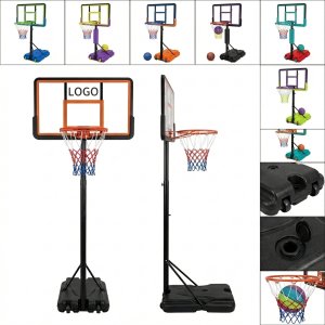 Height Adjustable Portable Basketball Hoop System for Kids & Adults with Base Wheels