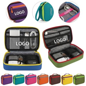 Compact Digital Cable Organizer Pouch with Mesh Panels