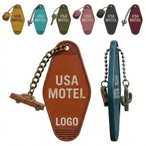 Vintage Plastic Motel Key Tag with Metal Ring for Hotel Businesses